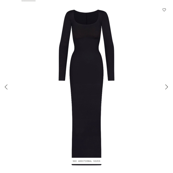 Black SKIMS Body Long Sleeve Long Slip Maxi Dress SIZE/M - Picture 1 of 3